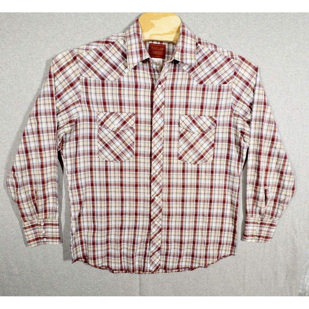 Vintage Rustler Pearl‎ Snap Western Shirt Mens XL